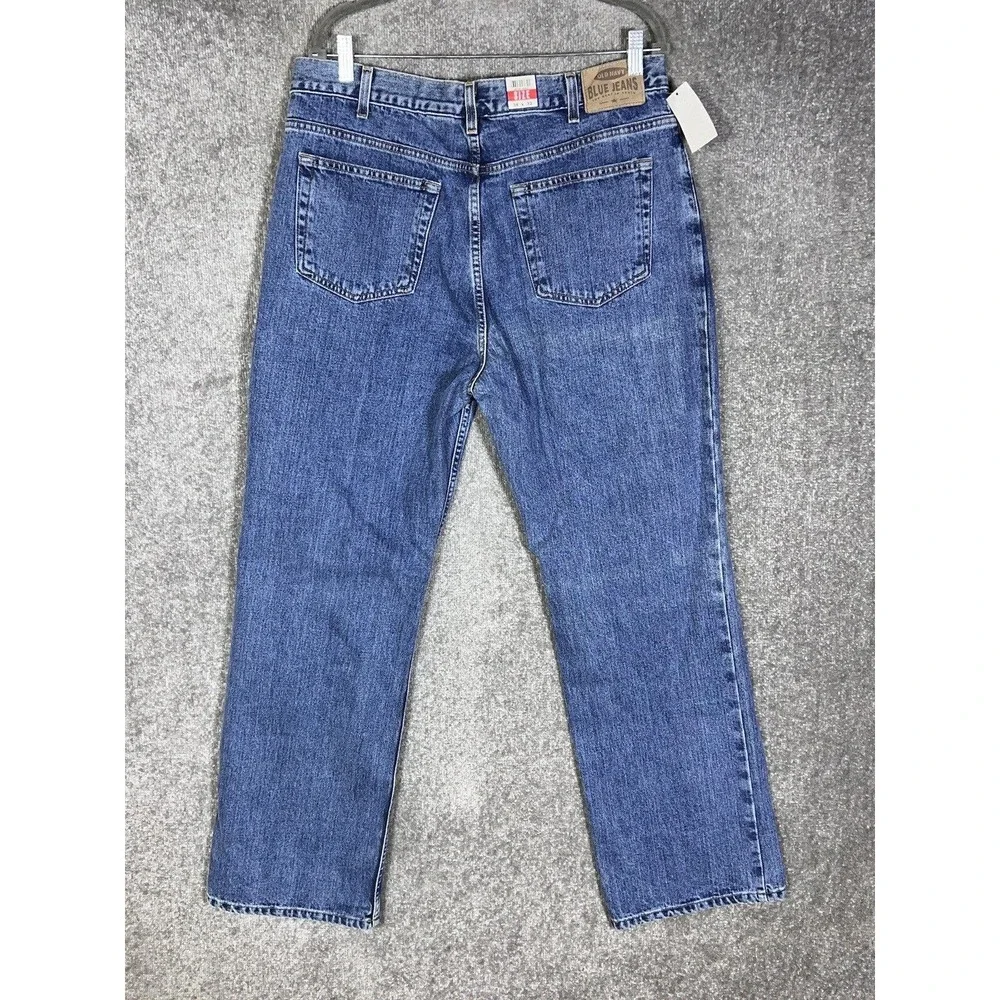 Vintage Old Navy Straight Leg Jeans Men Size 38x32 Blue Denim Cotton Pockets NWT
